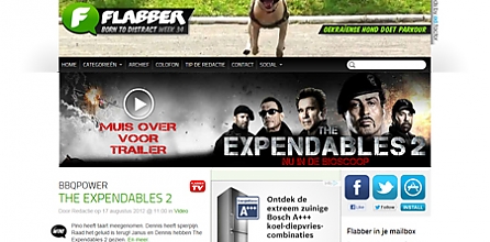 Expandable billboard met fullpage layer op Flabber