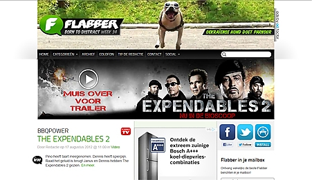 Expandable billboard met fullpage layer op Flabber